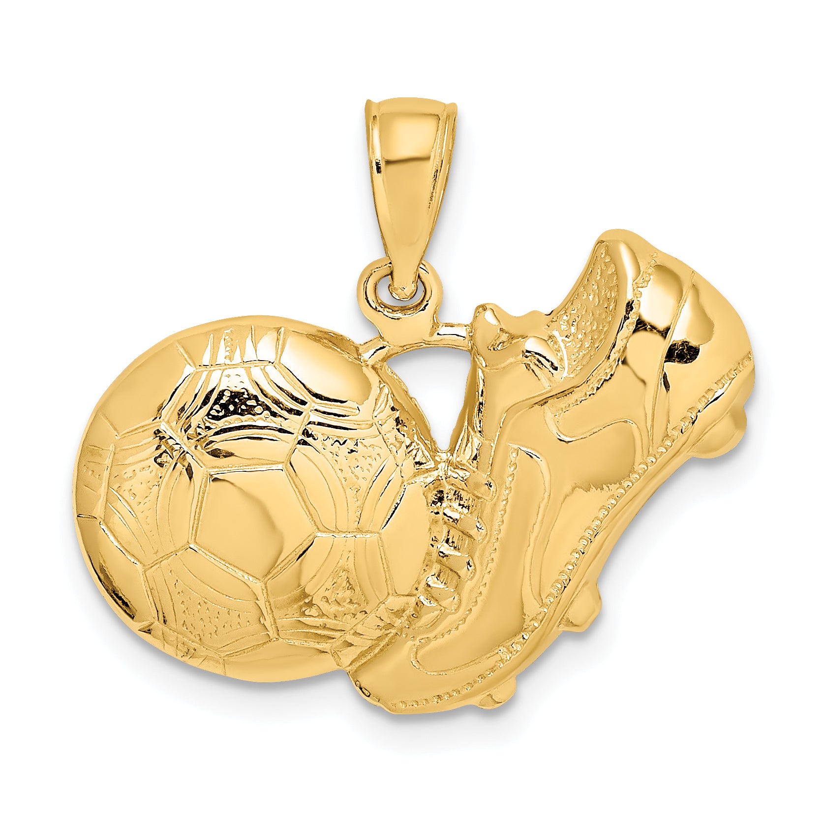 14k Soccer Shoe Kicking Ball Charm