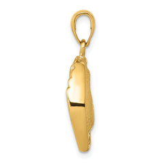 14K Gold Polished Baseball Glove and Ball Pendant for Men