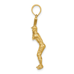 14k 3-D Baseball Player with Bat Charm