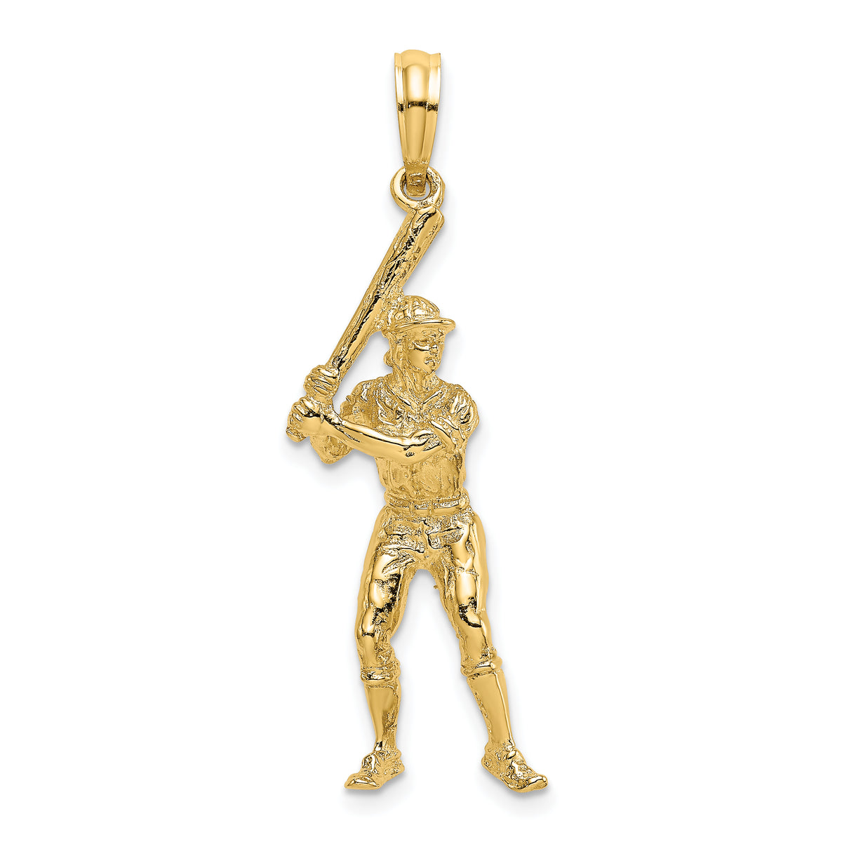 14k 3-D Baseball Player with Bat Charm