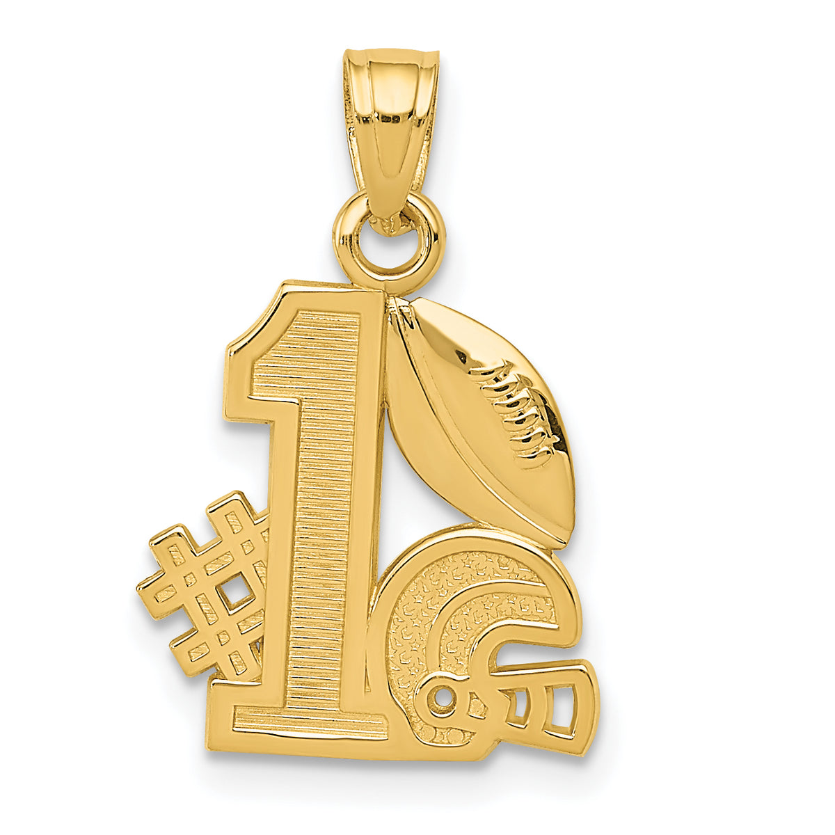 14K #1 Football With  Helmet Charm