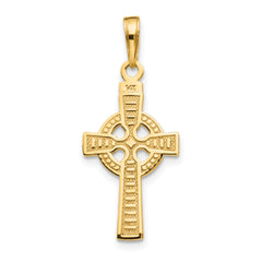 14K Gold Reversible Celtic Cross Pendant with Engraved "God Is Love"