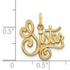 14k SISTER Charm