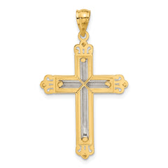 14k Two-tone Cross Pendant