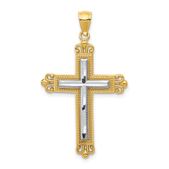 14k Two-tone Cross Pendant