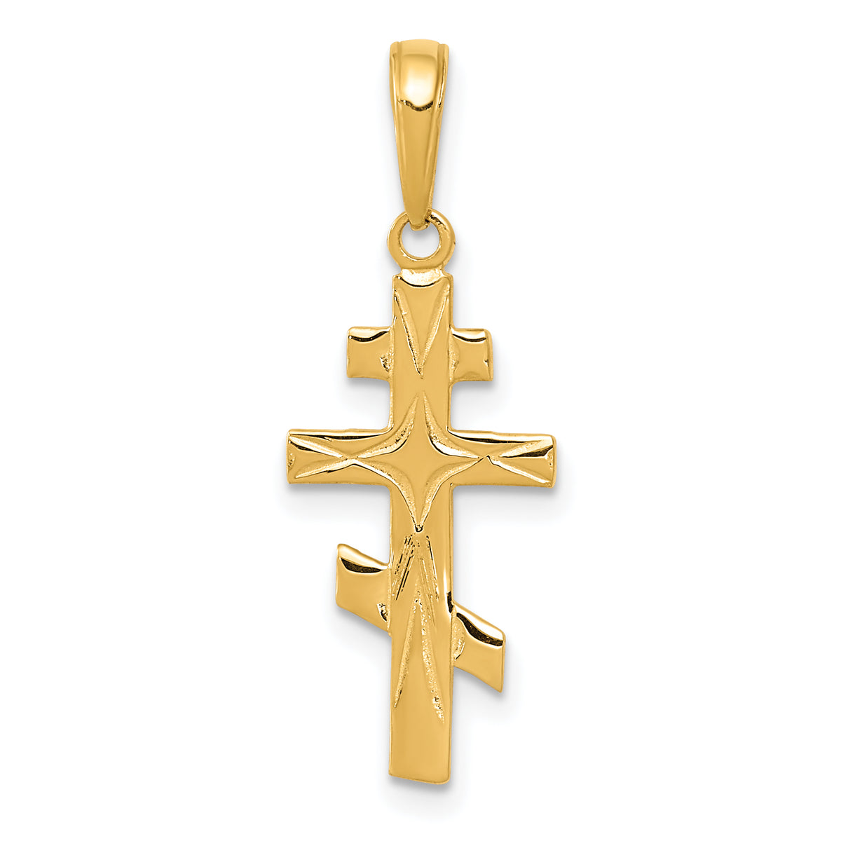 14k Eastern Orthodox Cross Pendant