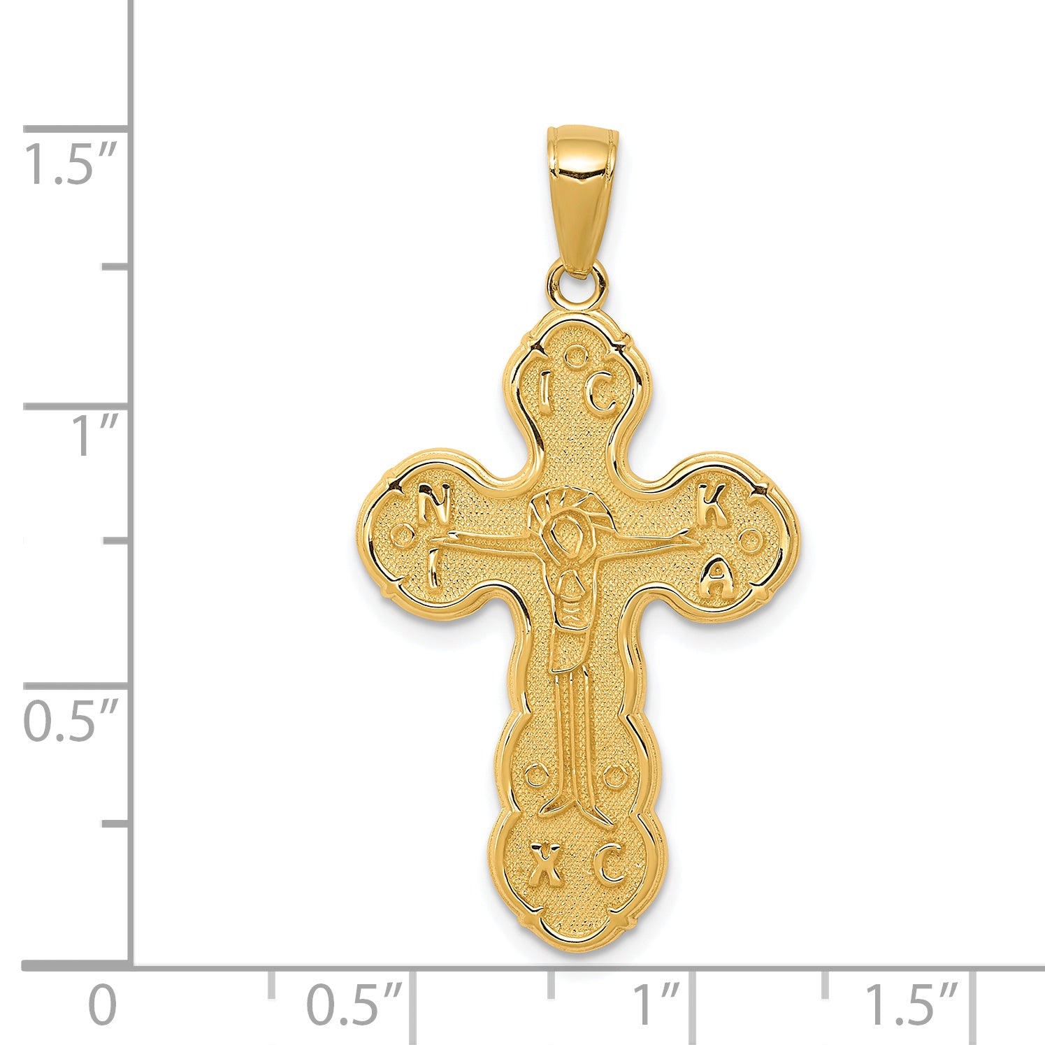 14k Satin Crucifix Pendant