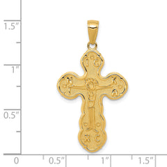 14k Satin Crucifix Pendant