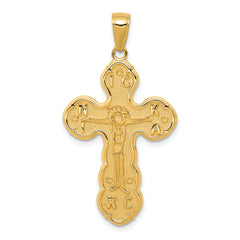 14k Satin Crucifix Pendant