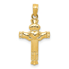 14k Claddagh Cross Charm