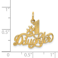 14K Gold #1 Daughter Charm with Flat Back Elegant Gift-Ready Design