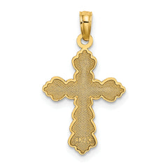 14k Scalloped Cross Charm