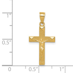 14k Diamond-cut Crucifix Pendant