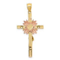 14k Tri-color Crucifix Pendant