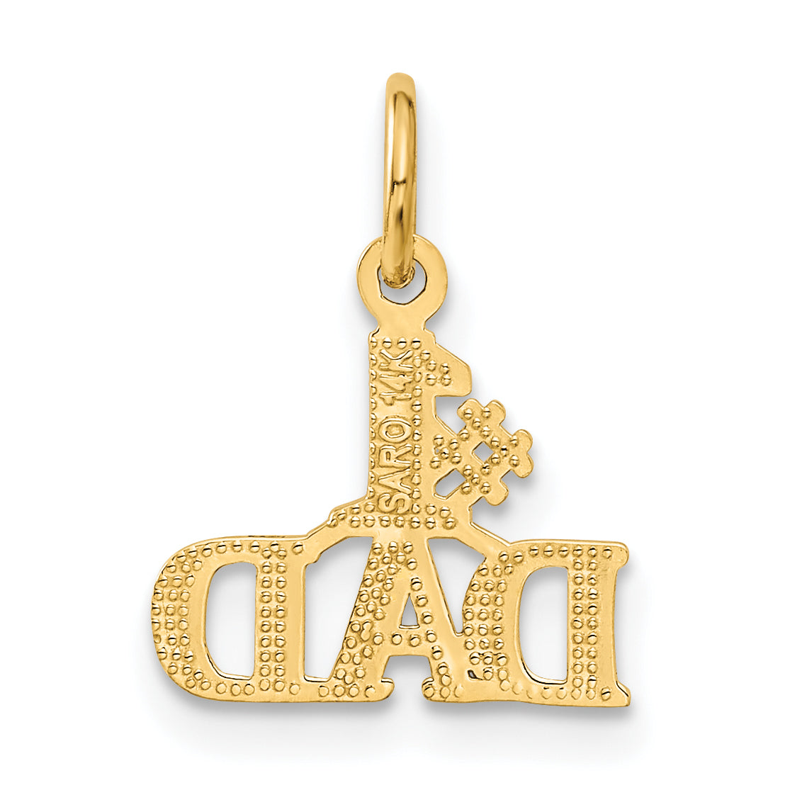 14K Gold #1 DAD Charm for Men Elegant Themed Pendant