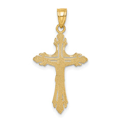 14k Diamond-cut Crucifix Pendant