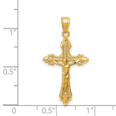 14k Diamond-cut Crucifix Pendant