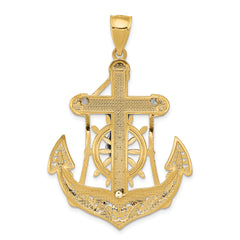 14k Two-tone Mariner's Cross Pendant