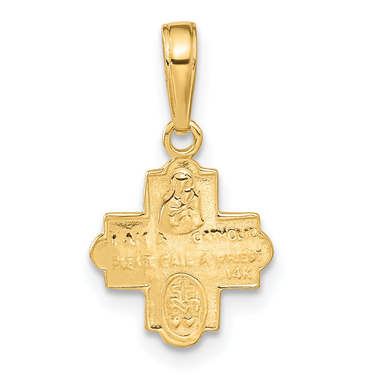 14k Miniature Four Way Medal Pendant