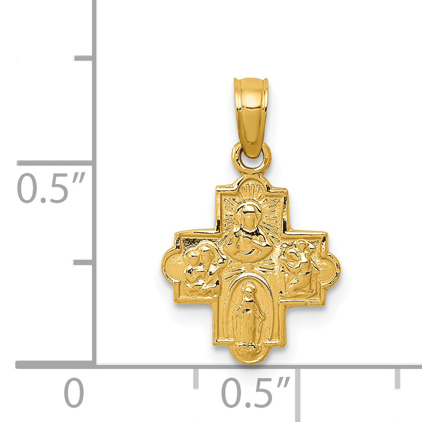 14k Miniature Four Way Medal Pendant