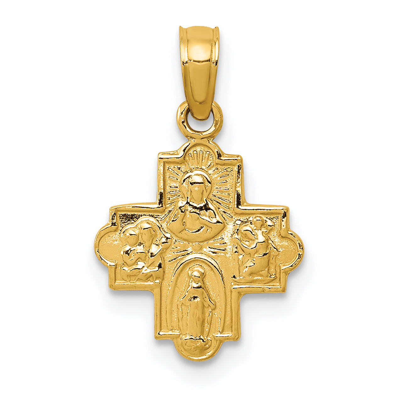 14k Miniature Four Way Medal Pendant