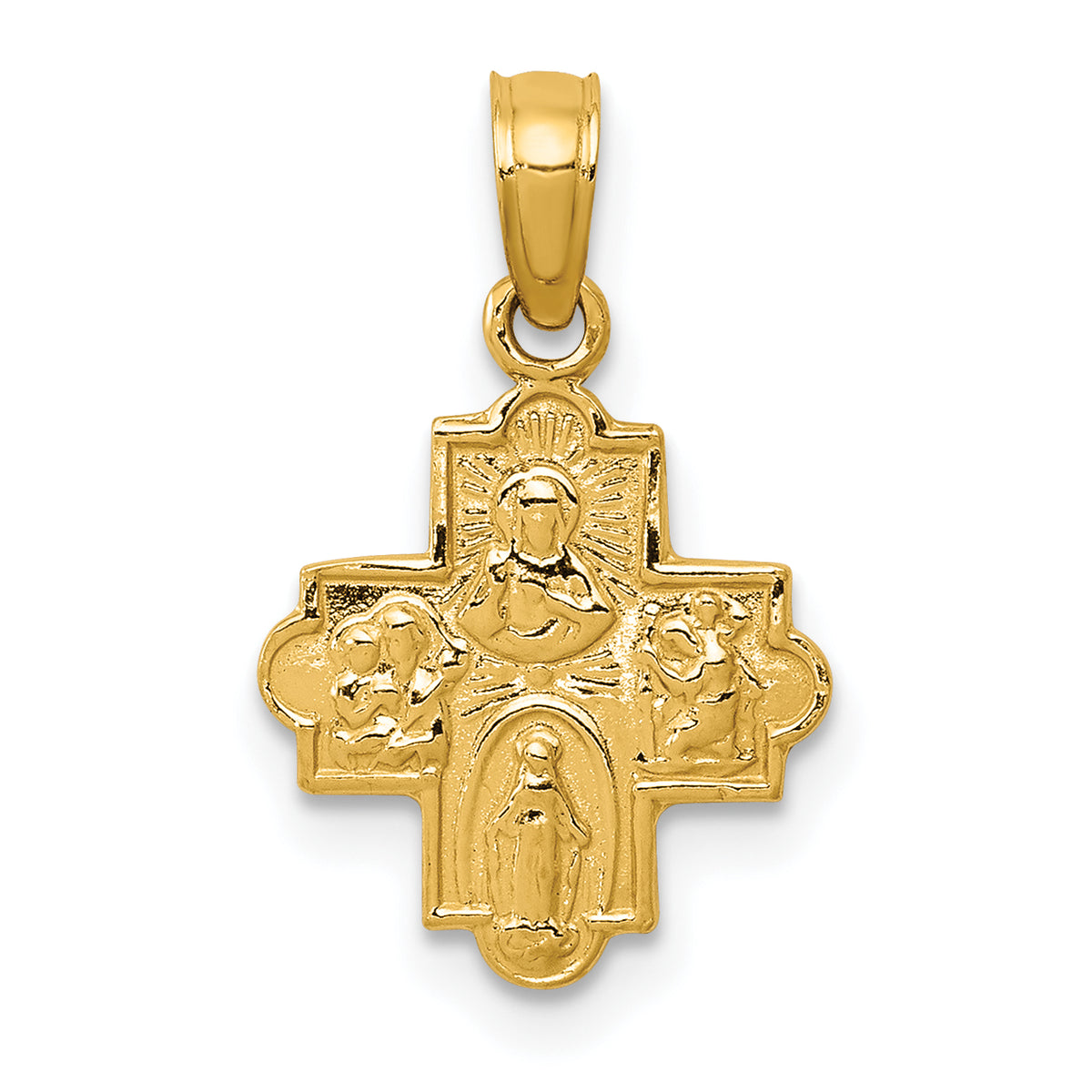 14k Miniature Four Way Medal Pendant