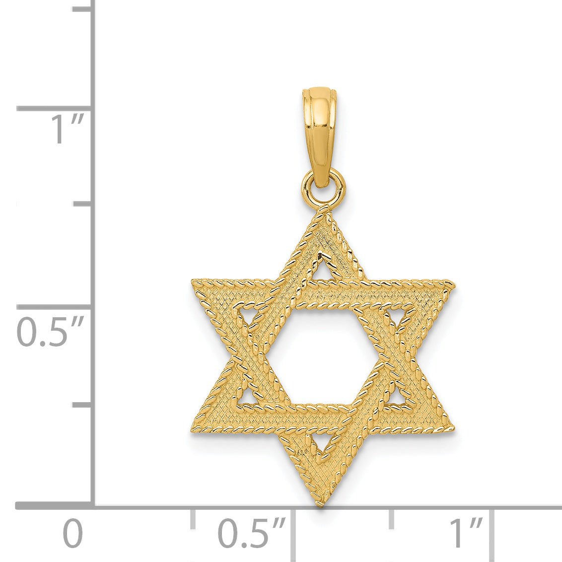 14K Gold Star of David Pendant with Solid Cast Design Elegant and Timeless