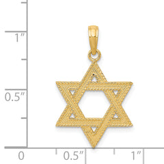 14K Gold Star of David Pendant with Solid Cast Design Elegant and Timeless