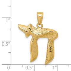 14K Jewish Chai (Long Life) Pendant