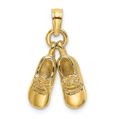 14k 3-D Moveable Baby Booties Charm