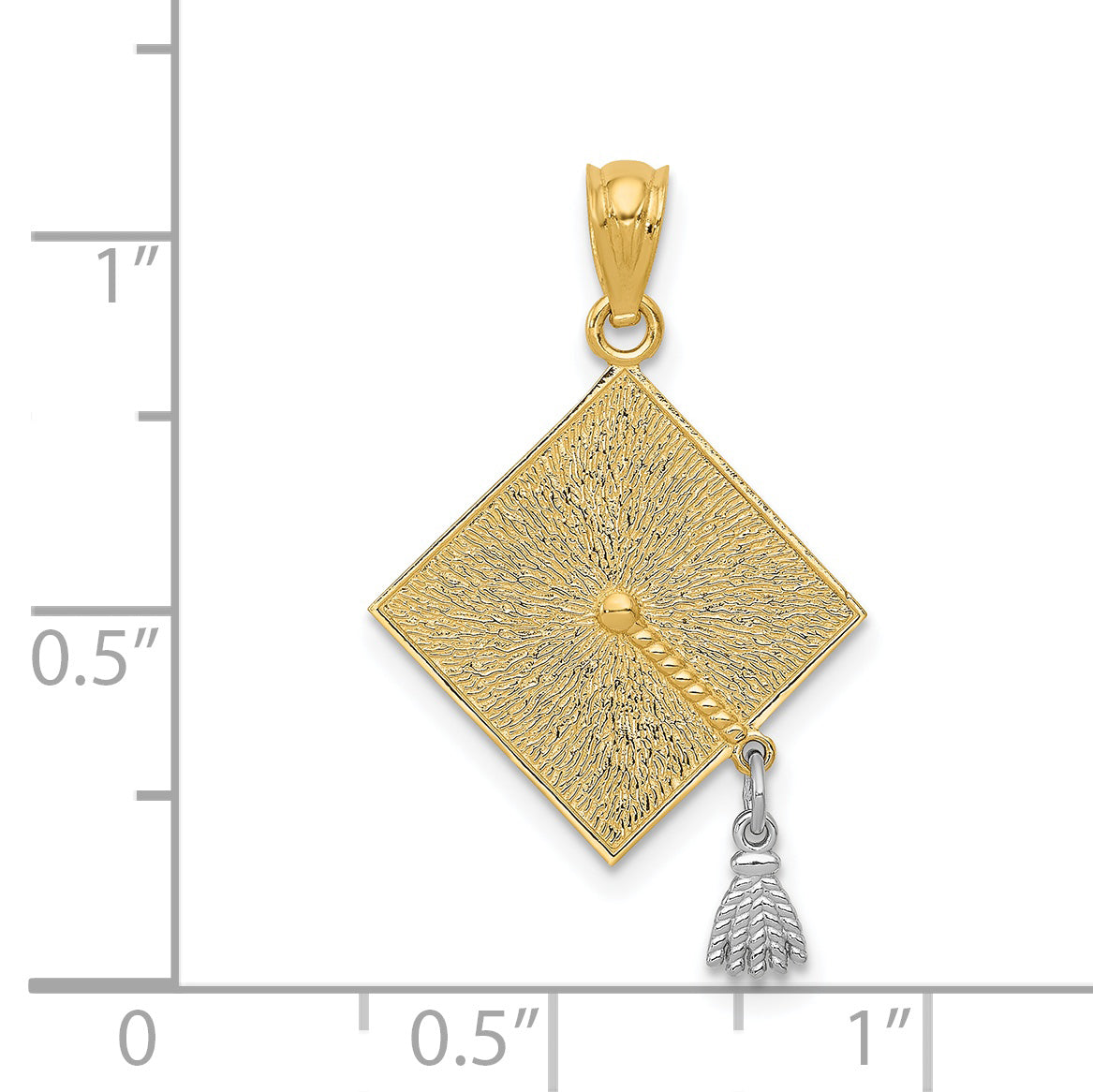 14K Gold 3D Graduation Cap Pendant with Movable Tassel  Elegant Gift Ready