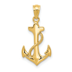 14k Polished Anchor Pendant