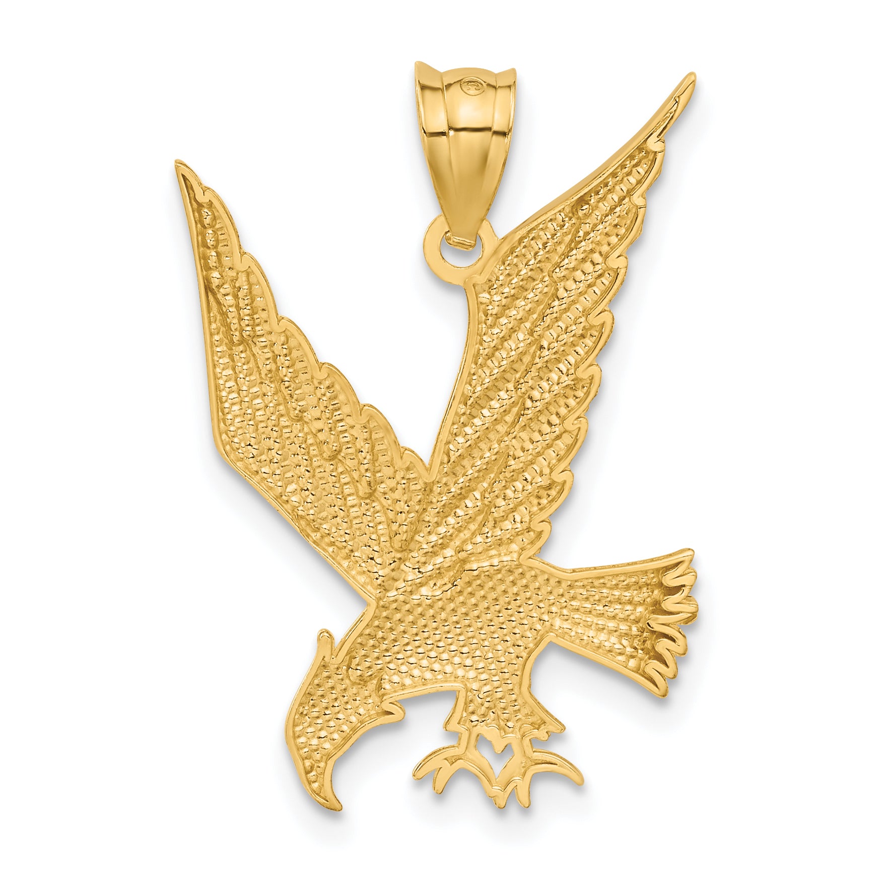 14k Diamond-cut Eagle Pendant