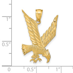 14k Diamond-cut Eagle Pendant