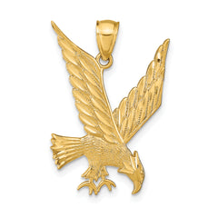 14k Diamond-cut Eagle Pendant