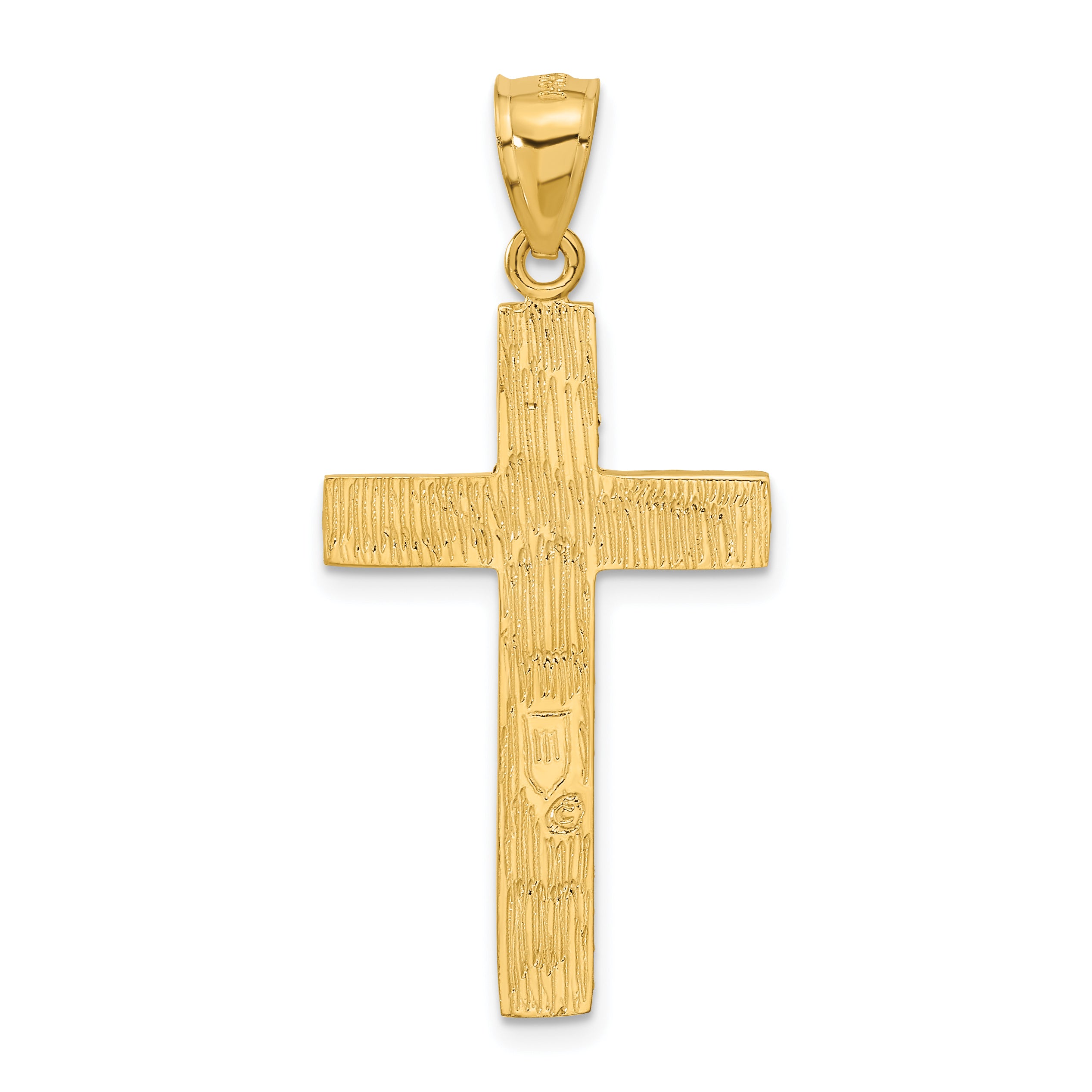 14K Diamond-cut Cross Pendant