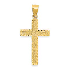 14K Diamond-cut Cross Pendant