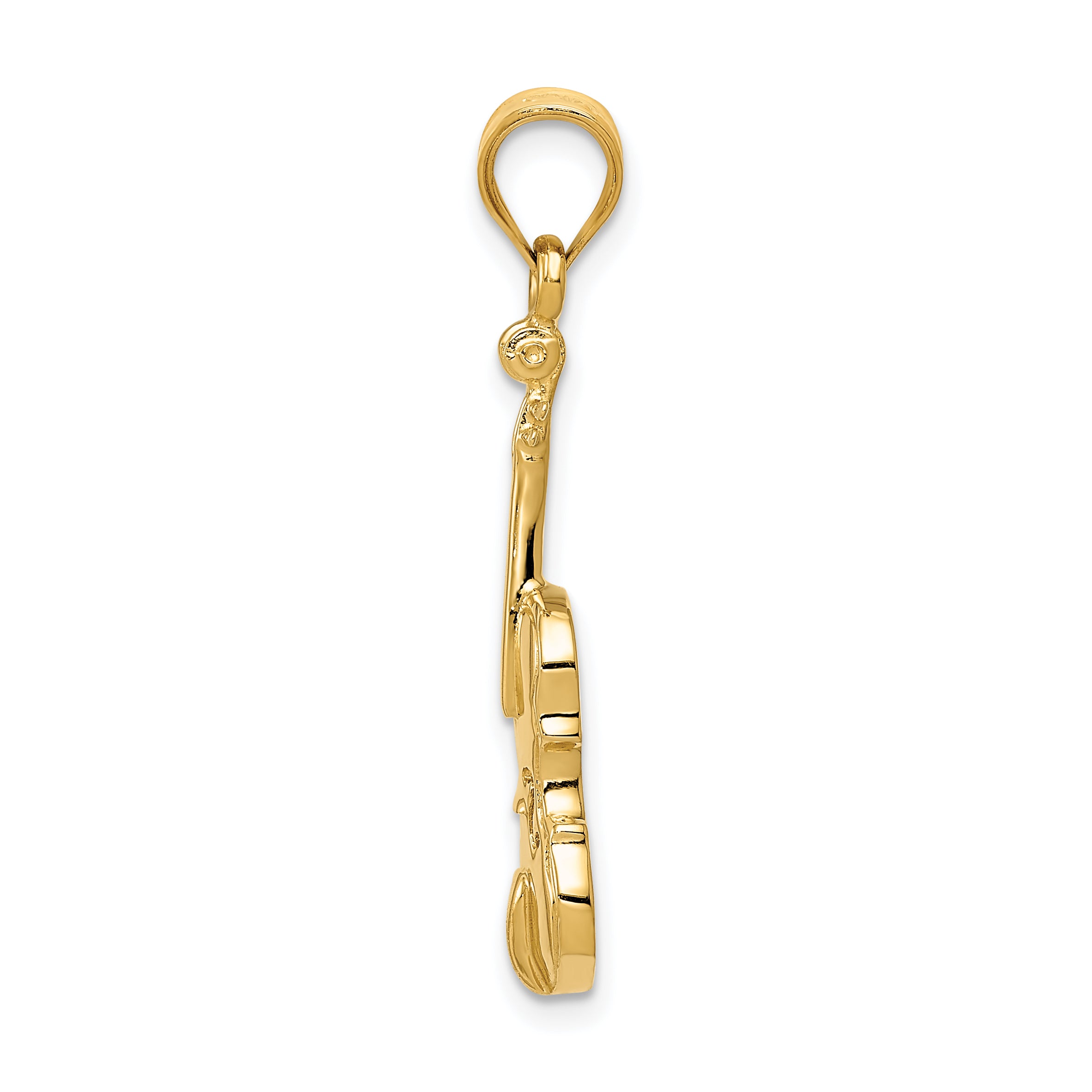 14k 2D Violin Charm