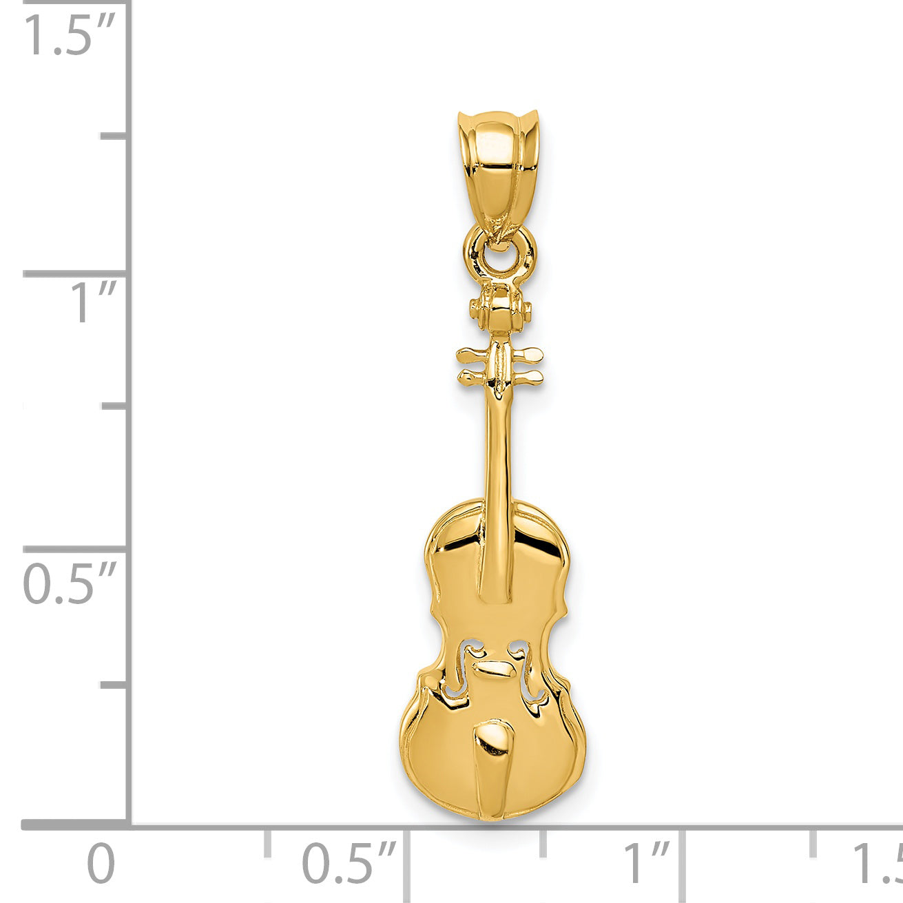 14k 2D Violin Charm