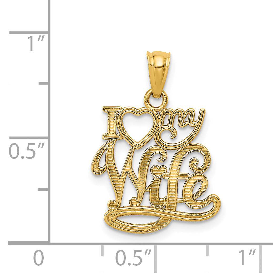 14k I LOVE MY WIFE Pendant