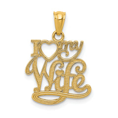 14k I LOVE MY WIFE Pendant