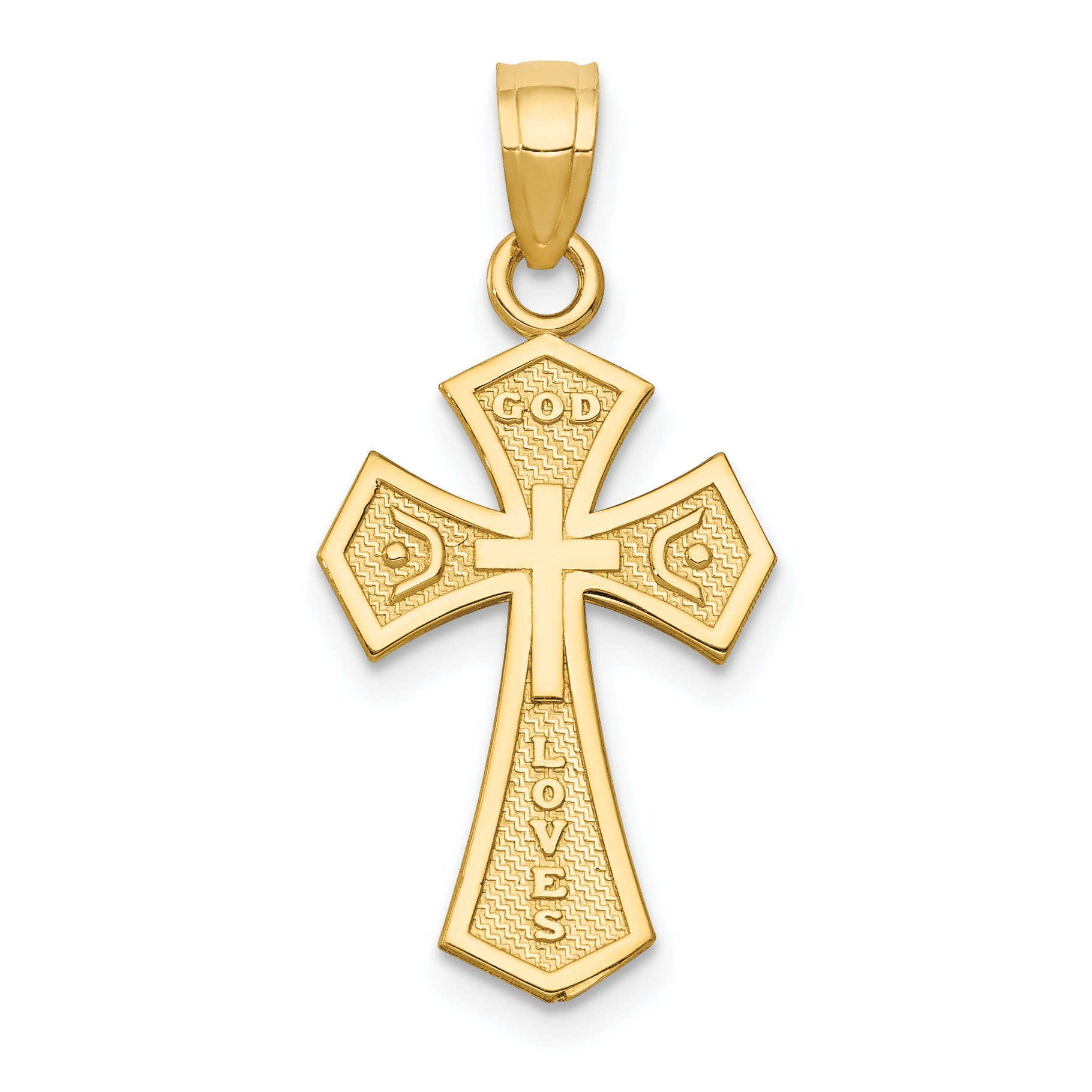 14k Reversible Passion Cross Pendant