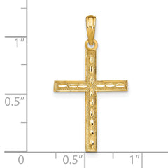 14K Reversible FAITH HOPE LOVE Cross Pendant