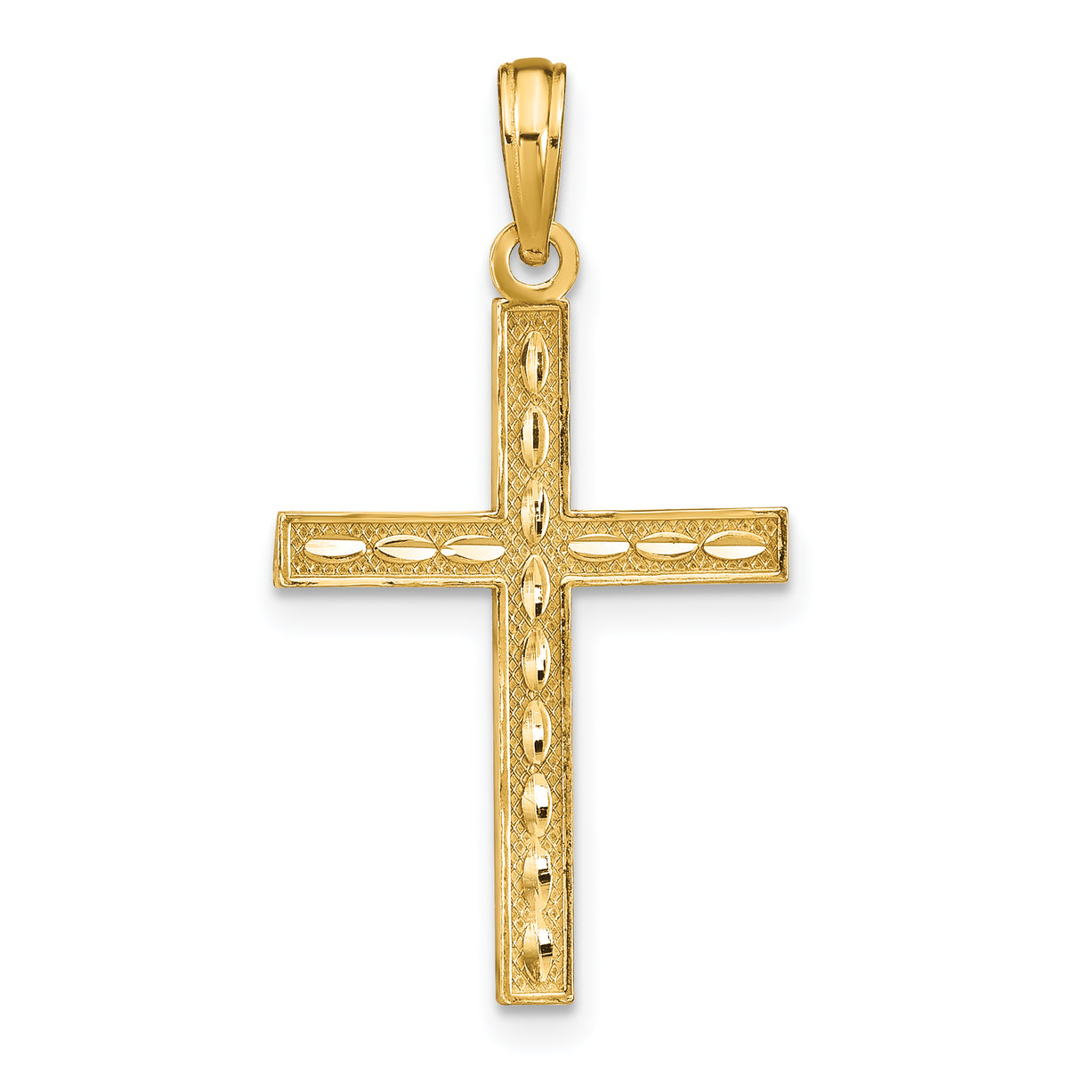 14K Reversible FAITH HOPE LOVE Cross Pendant