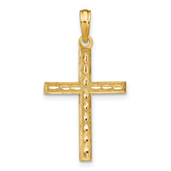 14K Reversible FAITH HOPE LOVE Cross Pendant