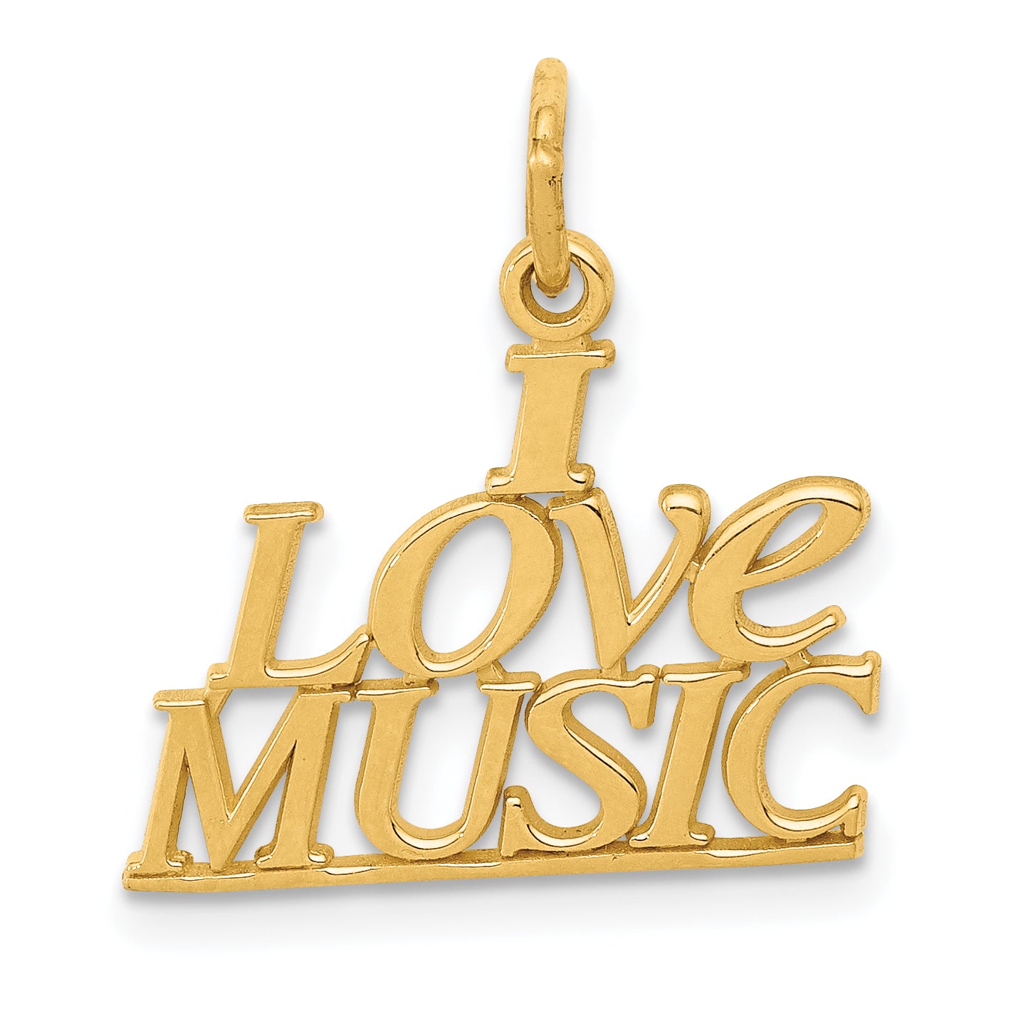 14K I LOVE MUSIC Charm