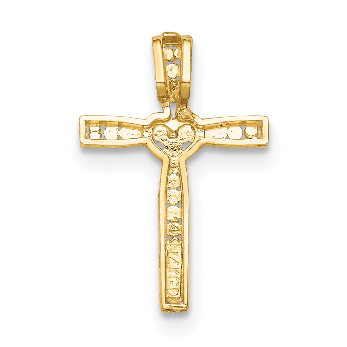 14K Gold and Rhodium Cross Pendant Solid, Two-Tone, Elegant Design