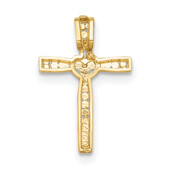 14k w/Rhodium Cross Pendant