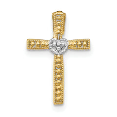 14k w/Rhodium Cross Pendant