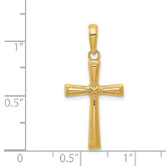 14K Diamond-cut X Cross Pendant